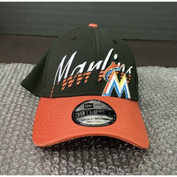 Vintage New Era 3930 MLB Miami Marlins 2Tone Script Adult S/M OS New RARE DESIGN - Picture 2 of 7